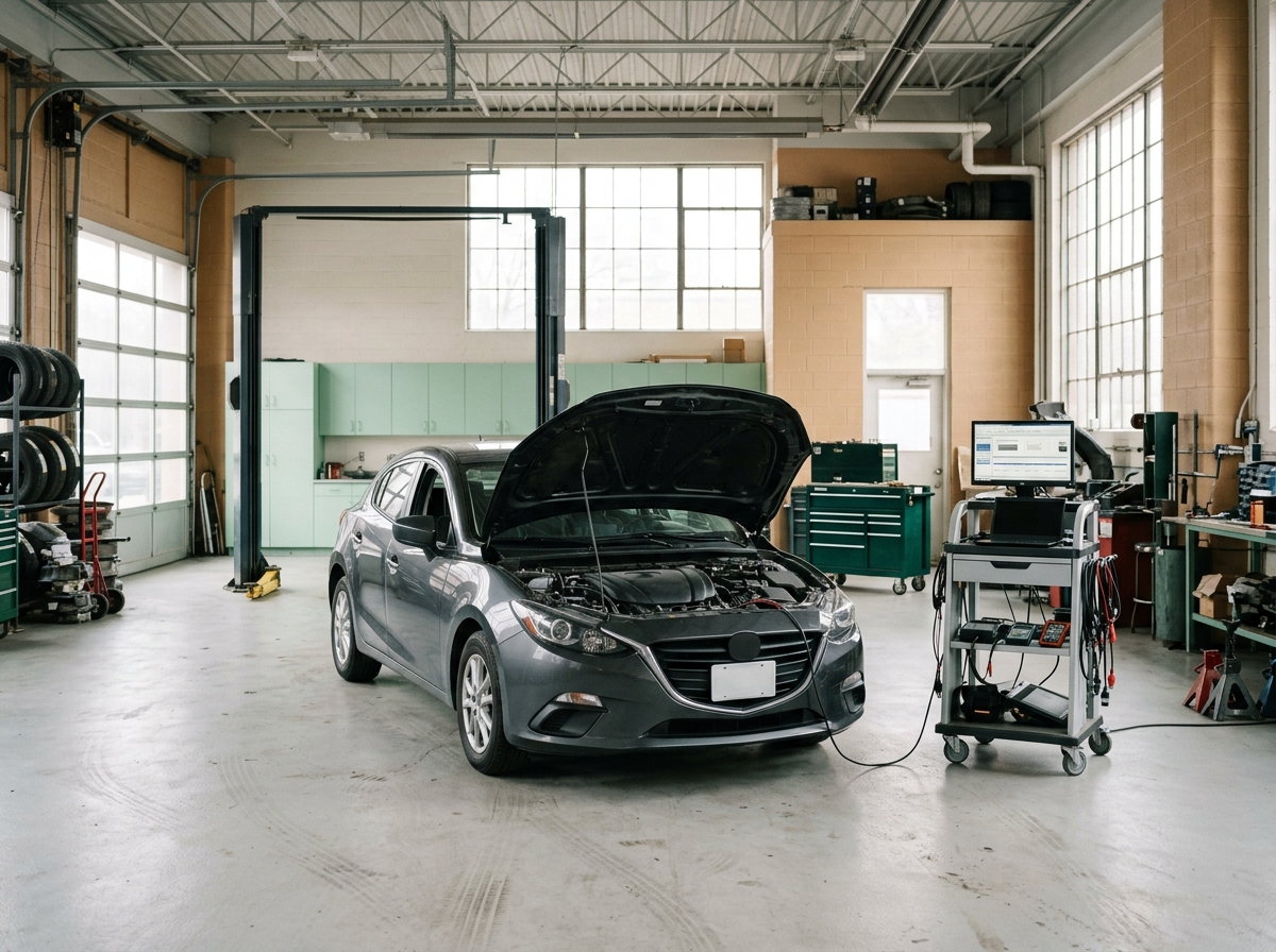 Temporary vehicle-diagnostics illustration; photograph to be generated